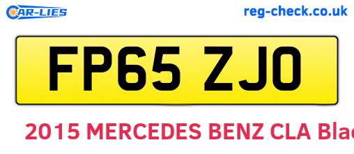 FP65ZJO are the vehicle registration plates.