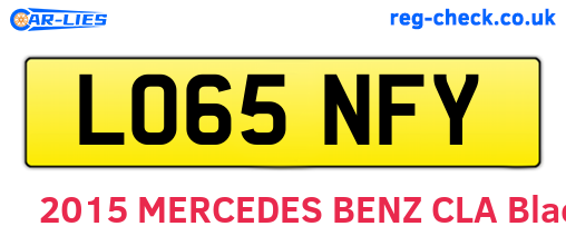 LO65NFY are the vehicle registration plates.