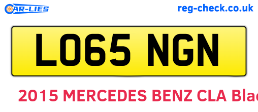 LO65NGN are the vehicle registration plates.