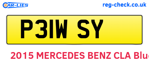 P31WSY are the vehicle registration plates.