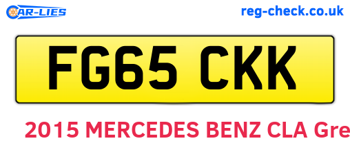 FG65CKK are the vehicle registration plates.
