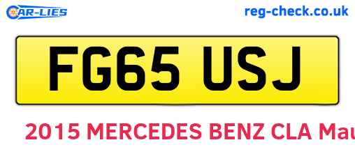 FG65USJ are the vehicle registration plates.