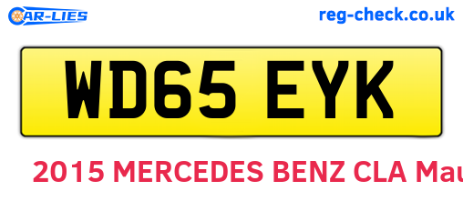WD65EYK are the vehicle registration plates.