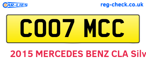 CO07MCC are the vehicle registration plates.