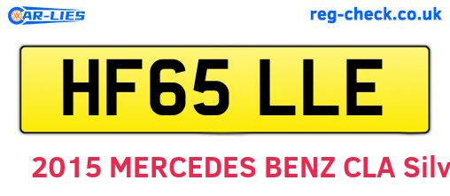 HF65LLE are the vehicle registration plates.