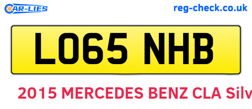 LO65NHB are the vehicle registration plates.