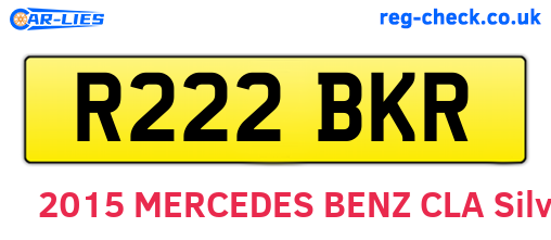 R222BKR are the vehicle registration plates.
