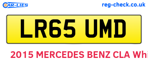 LR65UMD are the vehicle registration plates.