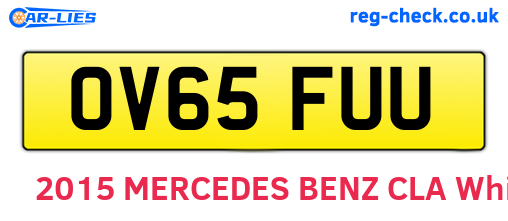 OV65FUU are the vehicle registration plates.