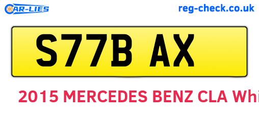 S77BAX are the vehicle registration plates.