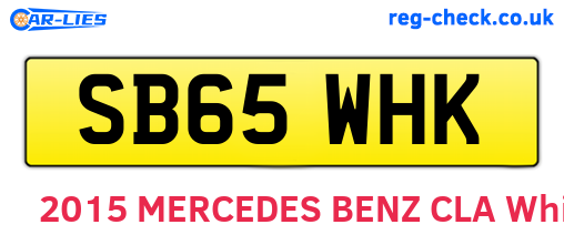 SB65WHK are the vehicle registration plates.