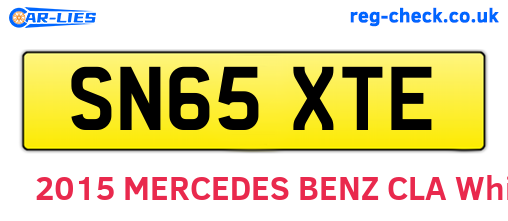 SN65XTE are the vehicle registration plates.