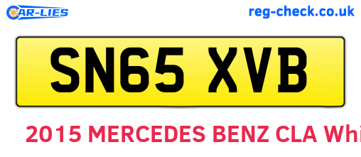SN65XVB are the vehicle registration plates.