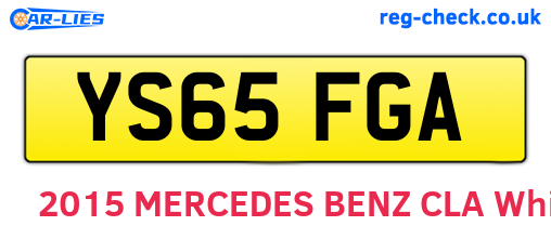 YS65FGA are the vehicle registration plates.