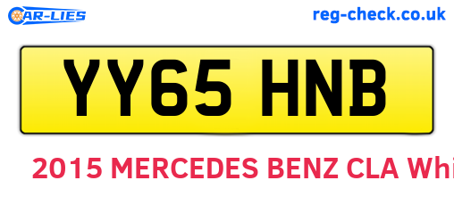 YY65HNB are the vehicle registration plates.