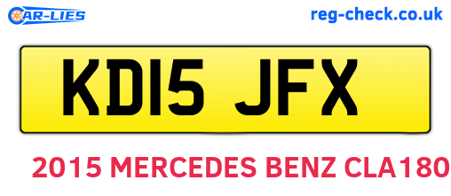 KD15JFX are the vehicle registration plates.