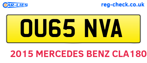 OU65NVA are the vehicle registration plates.
