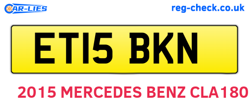 ET15BKN are the vehicle registration plates.