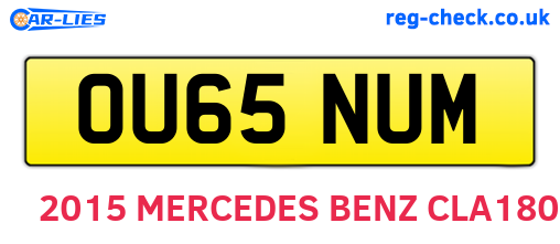 OU65NUM are the vehicle registration plates.