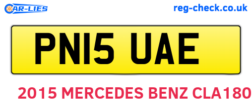 PN15UAE are the vehicle registration plates.