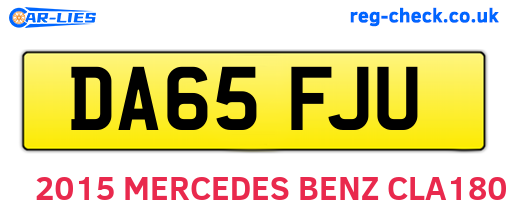 DA65FJU are the vehicle registration plates.