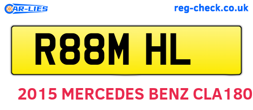 R88MHL are the vehicle registration plates.