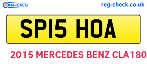 SP15HOA are the vehicle registration plates.
