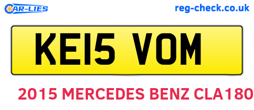 KE15VOM are the vehicle registration plates.