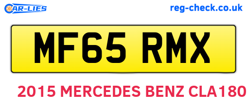 MF65RMX are the vehicle registration plates.
