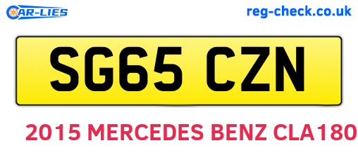 SG65CZN are the vehicle registration plates.