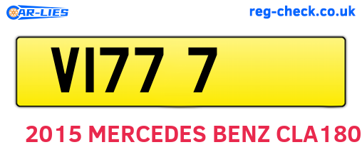 V1777 are the vehicle registration plates.