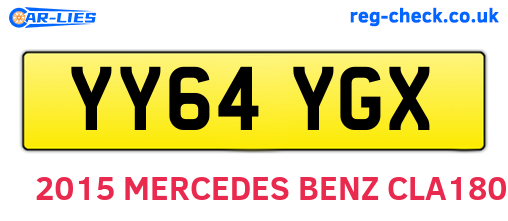 YY64YGX are the vehicle registration plates.