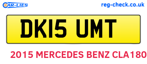 DK15UMT are the vehicle registration plates.