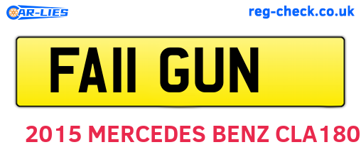 FA11GUN are the vehicle registration plates.