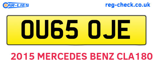 OU65OJE are the vehicle registration plates.