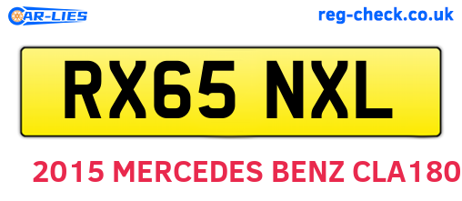 RX65NXL are the vehicle registration plates.