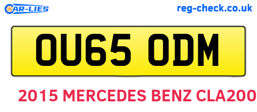 OU65ODM are the vehicle registration plates.