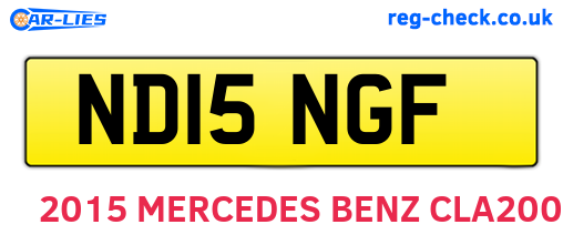 ND15NGF are the vehicle registration plates.