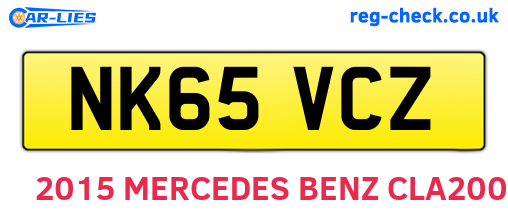 NK65VCZ are the vehicle registration plates.
