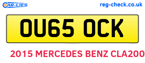 OU65OCK are the vehicle registration plates.