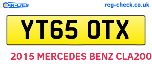 YT65OTX are the vehicle registration plates.