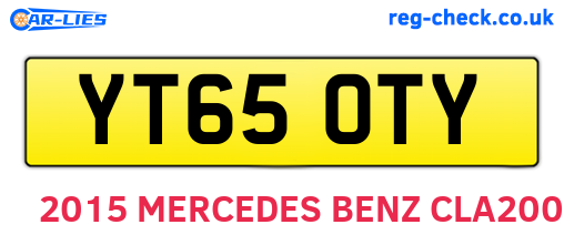 YT65OTY are the vehicle registration plates.