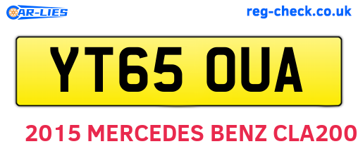 YT65OUA are the vehicle registration plates.