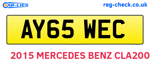 AY65WEC are the vehicle registration plates.