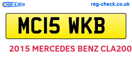 MC15WKB are the vehicle registration plates.