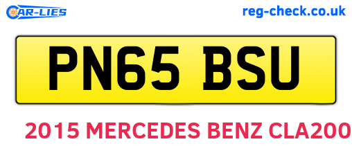 PN65BSU are the vehicle registration plates.
