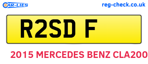 R2SDF are the vehicle registration plates.