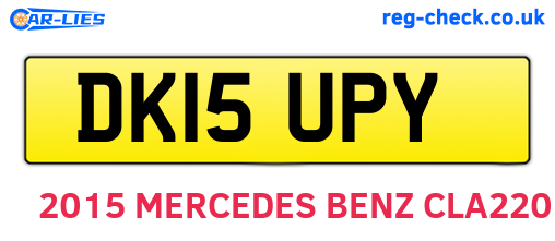 DK15UPY are the vehicle registration plates.