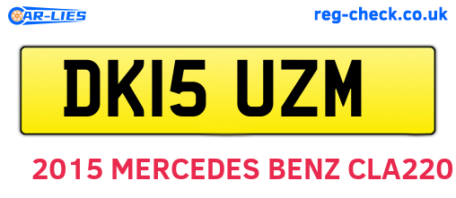 DK15UZM are the vehicle registration plates.