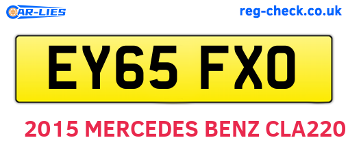 EY65FXO are the vehicle registration plates.